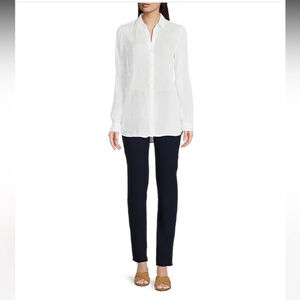 J. McLAUGHLIN slim straight leg elastic waist pull on pants navy blue size 14